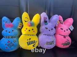 Peeps Just Born Easter Bunny Set of 4 Emo Bunny Plush 16 New 2023