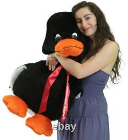 Personalized Giant Stuffed Black Duck 36 Inch Soft Plush Animal Made USA