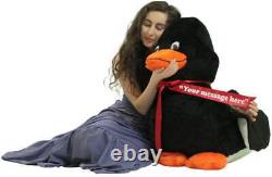 Personalized Giant Stuffed Black Duck 36 Inch Soft Plush Animal Made USA