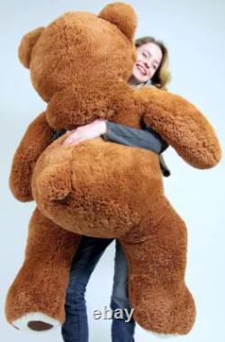 Personalized Giant Teddy Bear 5ft Soft Brown Big Plush Stuffed Animal Made in US