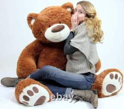 Personalized Giant Teddy Bear 5ft Soft Brown Big Plush Stuffed Animal Made in US