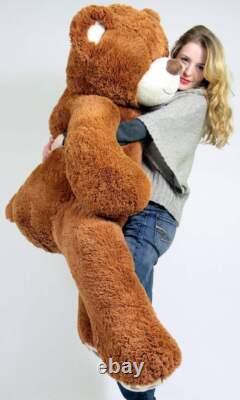 Personalized Giant Teddy Bear 5ft Soft Brown Big Plush Stuffed Animal Made in US