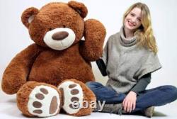 Personalized Giant Teddy Bear 5ft Soft Brown Big Plush Stuffed Animal Made in US