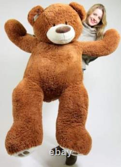 Personalized Giant Teddy Bear 5ft Soft Brown Big Plush Stuffed Animal Made in US