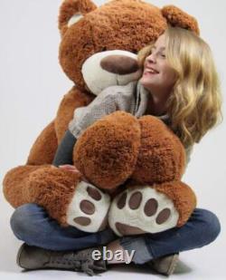 Personalized Giant Teddy Bear 5ft Soft Brown Big Plush Stuffed Animal Made in US