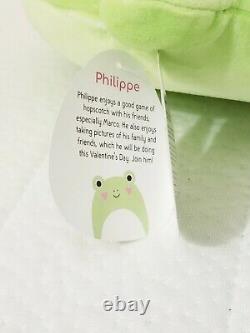 Philippe the 8 Valentine Frog Squishmallow Stuffed Animal Plush Toy RARE