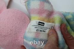 Playskool Snuzzles Bunny Rabbit Plaid 1996 Pink Plaid Baby Plush Stuffed Toy 12