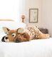 Plush Spotted Fawn Body Pillow Stuffed Deer Lg Soft Toy Animal 47l Jumbo Large