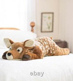 Plush Spotted Fawn Body Pillow Stuffed Deer LG Soft Toy Animal 47L Jumbo Large