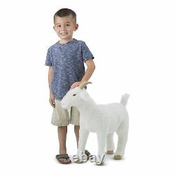 Plush White Goat Cuddly Toy Toddler Stuffed Play Animal Billy Kid Lifelike Decor