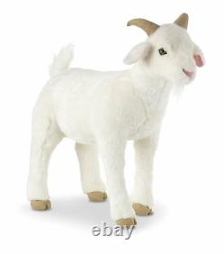 Plush White Goat Cuddly Toy Toddler Stuffed Play Animal Billy Kid Lifelike Decor