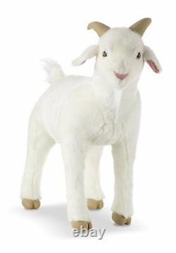 Plush White Goat Cuddly Toy Toddler Stuffed Play Animal Billy Kid Lifelike Decor
