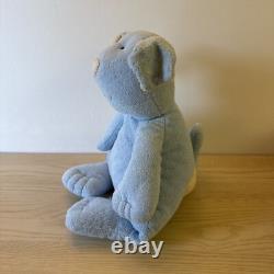 Pottery Barn Kids PBK Blue Beige Spotted Eye Puppy Dog Plush Stuffed Animal Toy