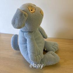 Pottery Barn Kids PBK Blue Beige Spotted Eye Puppy Dog Plush Stuffed Animal Toy