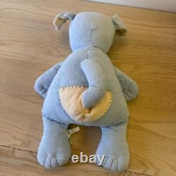 Pottery Barn Kids PBK Blue Beige Spotted Eye Puppy Dog Plush Stuffed Animal Toy