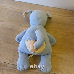 Pottery Barn Kids PBK Blue Beige Spotted Eye Puppy Dog Plush Stuffed Animal Toy