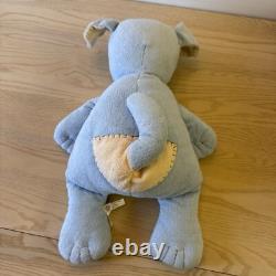 Pottery Barn Kids PBK Blue Beige Spotted Eye Puppy Dog Plush Stuffed Animal Toy