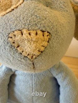 Pottery Barn Kids PBK Blue Beige Spotted Eye Puppy Dog Plush Stuffed Animal Toy