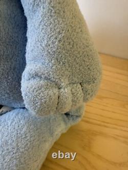 Pottery Barn Kids PBK Blue Beige Spotted Eye Puppy Dog Plush Stuffed Animal Toy