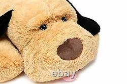 Puppy Dog Stuffed Animal Soft Plush Dog Pillow 55 Inches Light & Dark Brown