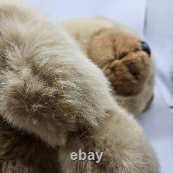 RARE AMC NY 25 Brown Plush Teddy Bear Sitting 1985 Vintage 1980s Stuffed Animal