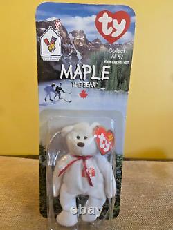 RARE Retired Maple Beanie Baby 1996 Mc Donald's Plush Bear Stuffed Animal