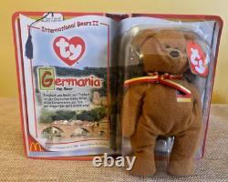 RARE Retired Ty Beanie Baby Germania 1999 McDonald's Plush Bear Stuffed Animal