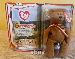 RARE Retired Ty Beanie Baby Germania 1999 McDonald's Plush Bear Stuffed Animal