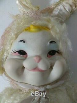 RARE Rushton Star Creation Rubber Face Bunny Rabbit 13 Plush Stuffed 1950s