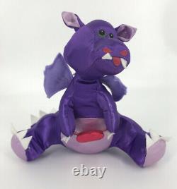 RARE Russ Plush Dragon Purple Holding Heart Satin Stuffed animal Toy Collectible