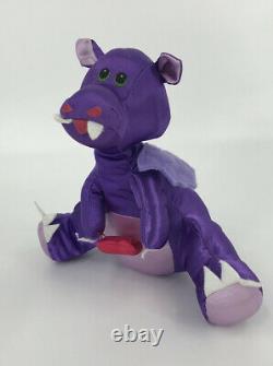 RARE Russ Plush Dragon Purple Holding Heart Satin Stuffed animal Toy Collectible