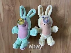 RARE SET Vintage Playskool Nosy Bear Bunny CHICKY & DUCKY Stuffed Animal Plush