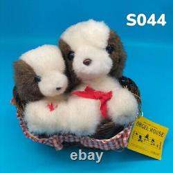 RARE Stuffed Animal Vintage Sekiguchi ORGEL HOUSE Music Box Puppys Plush Japan