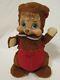Rare Vintage 1950's Rushton Star Creation Rubber Face Bear With Red Overalls Plush