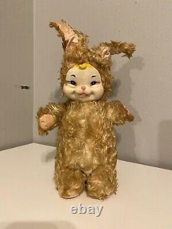 RARE Vintage Rubber Face Stuffed Plush Rushton Star Creation Bunny Rabbit 15