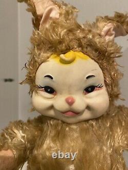 RARE Vintage Rubber Face Stuffed Plush Rushton Star Creation Bunny Rabbit 15