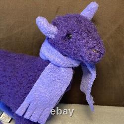 RARE! Vtg 1990s Patagonia Purple Guanaco Llama Plush Stuffed Animal with Scarf