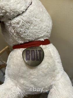 RARE Vtg BOLT 30 Dog Laying Down Large Jumbo Plush Disney Store Stuffed Animal