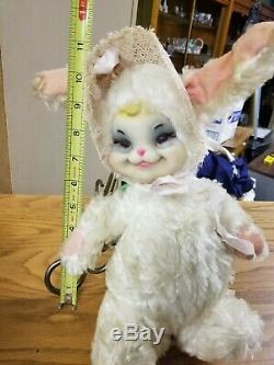 RARE Vtg Rushton Star Creation Rubber Face Bunny Rabbit 13 Plush Stuffed Toy