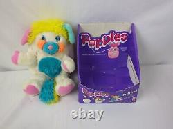 READ! 1985 VTG Retro Popple 12 Puffball White Plush Cuddly Stuffed Animal Toy