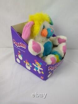 READ! 1985 VTG Retro Popple 12 Puffball White Plush Cuddly Stuffed Animal Toy