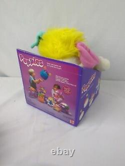 READ! 1985 VTG Retro Popple 12 Puffball White Plush Cuddly Stuffed Animal Toy