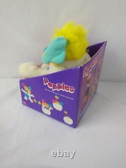 READ! 1985 VTG Retro Popple 12 Puffball White Plush Cuddly Stuffed Animal Toy