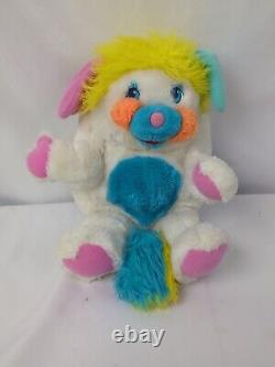 READ! 1985 VTG Retro Popple 12 Puffball White Plush Cuddly Stuffed Animal Toy