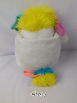 READ! 1985 VTG Retro Popple 12 Puffball White Plush Cuddly Stuffed Animal Toy