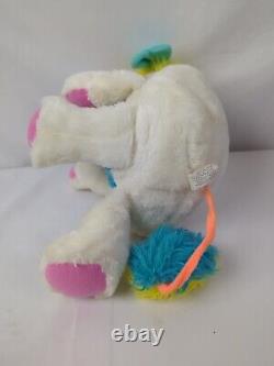 READ! 1985 VTG Retro Popple 12 Puffball White Plush Cuddly Stuffed Animal Toy