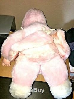 RUSHTON COMPANY Pink SNOW BABY Girl Doll RUBBER FACE Plush Stuffed Toy VINTAGE