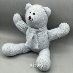 Ralph Lauren Blue Teddy Bear Cashmere Cable Knit Plush Lovely Stuffed Animal