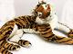 Ramat Extra Large Lifelike 40 Plus Tail Stuffed Plush Tiger Made In Italy