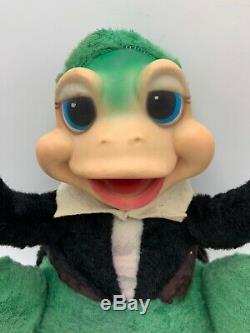 Rare 1950s RUSHTON Plush FROG Rubber Face Stuffed Animal Toy